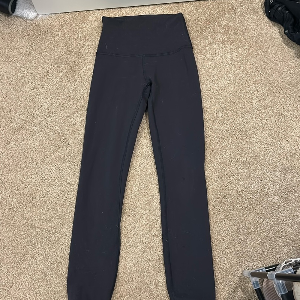 Lululemon black leggings, size 0, 28 inch wunder train lululemon leggings